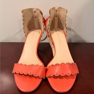 Kelly & Katie Scalloped Coral Sandals